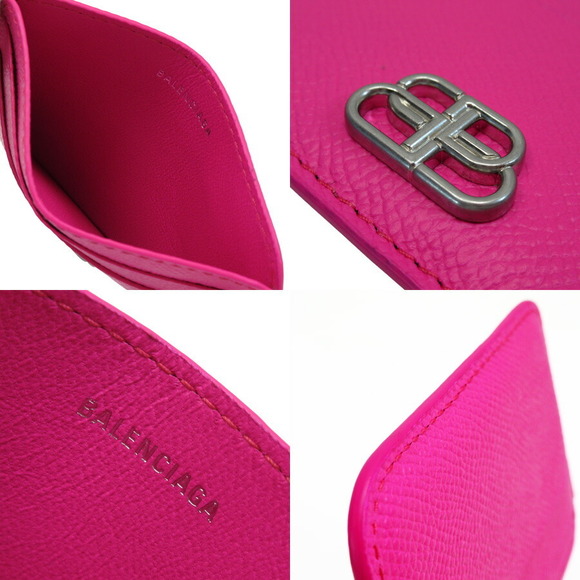 Balenciaga Card Case Leather Pink - Picture 2 of 6
